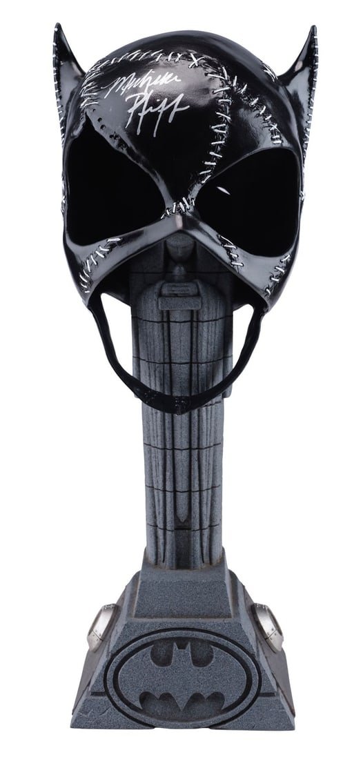 2027. BATMAN RETURNS (1992) - Michelle Pfeiffer-Autographed PureArts Catwoman Mask Replica: B