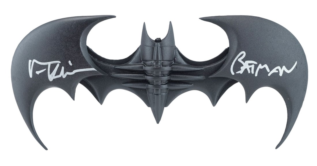 2028. BATMAN FOREVER (1995) - Val Kilmer-Autographed Batman's Batarang Replica: B