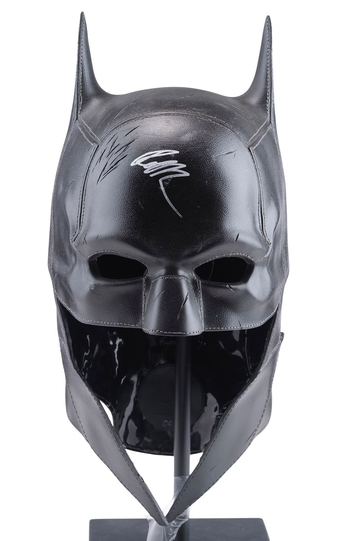 2030. THE BATMAN (2022) - Robert Pattinson-Autographed Batman's Cowl Replica: B