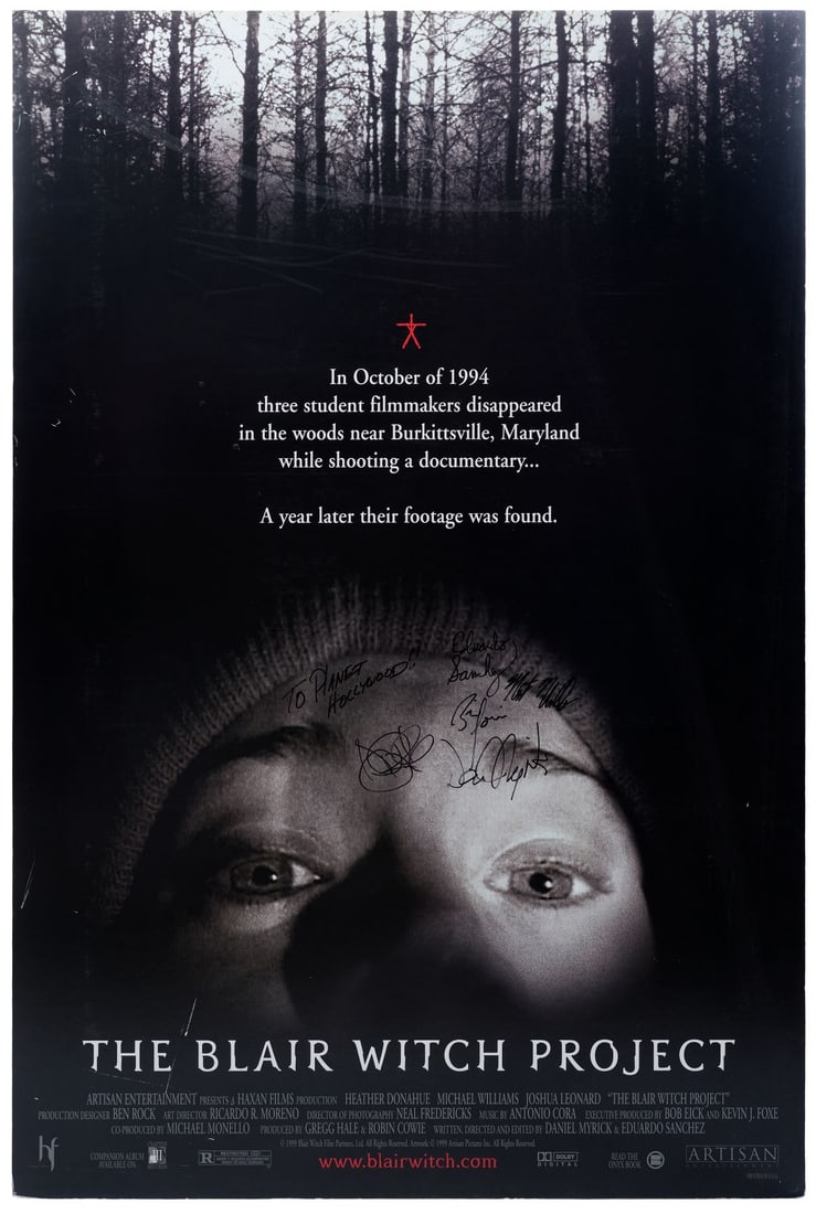 2039. THE BLAIR WITCH PROJECT (1999) - Planet Hollywood Collection: Cast and Crew-Autographed Poster: B