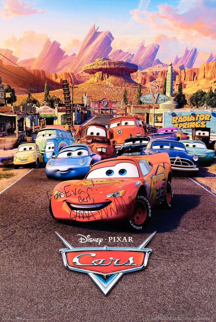2045. CARS (2006) - Owen Wilson-Autographed Poster: B