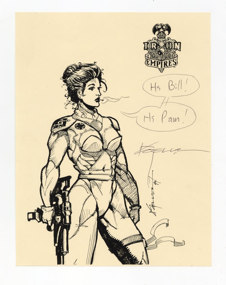 2049. DC COMICS - William Plumb Collection: Christopher Moeller-Autographed Sheva's War Print with: B