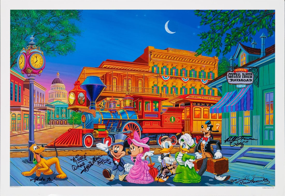 2050. DISNEYANA - Manuel Hernandez and Cast-Autographed "Arriving In Style" Print: B
