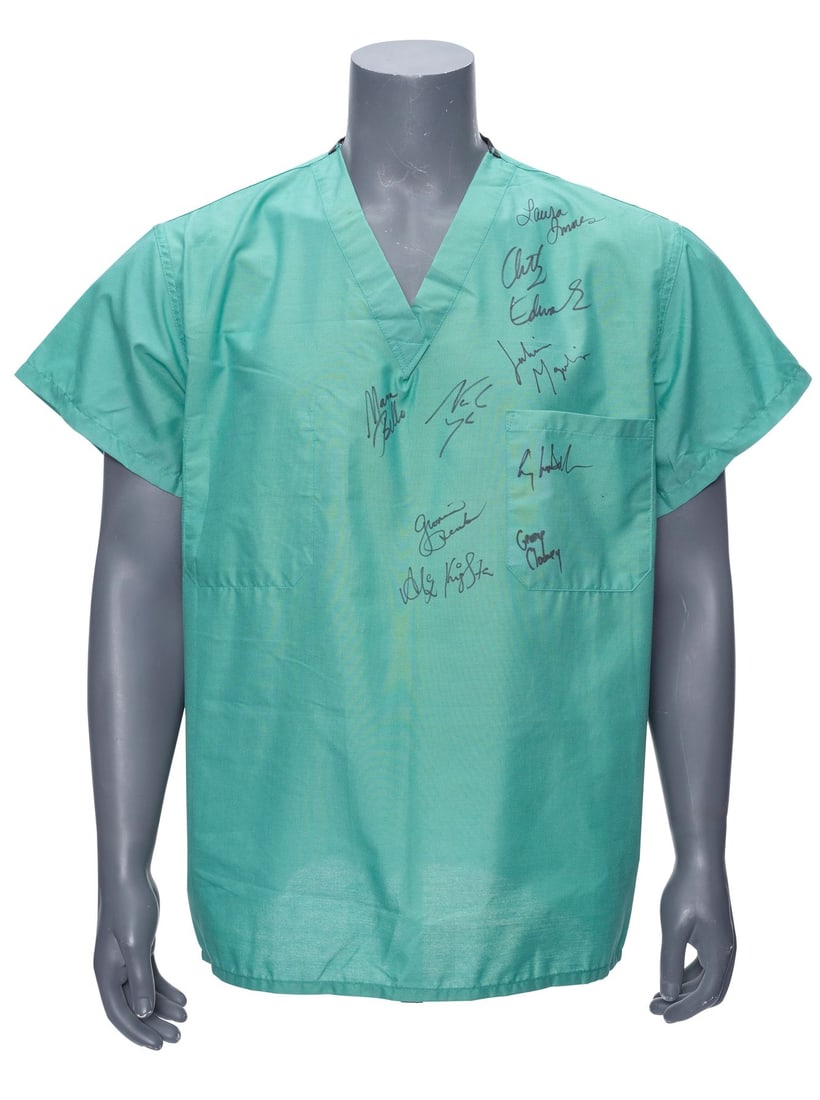 2053. ER (T.V. SERIES, 1994 - 2009) - Cast-Autographed Medical Scrub Top: B