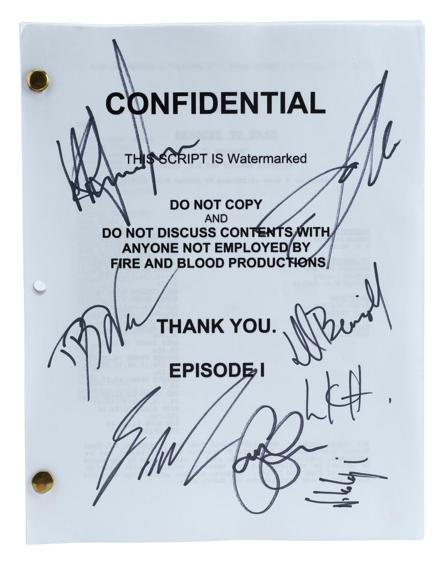 2060. GAME OF THRONES (T.V. SERIES, 2011 - 2019) - Cast-Autographed Pilot Script: B