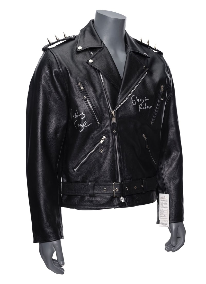 2064. GHOST RIDER (2007) - Nicolas Cage-Autographed Ghost Rider's Motorcycle Jacket Replica: B