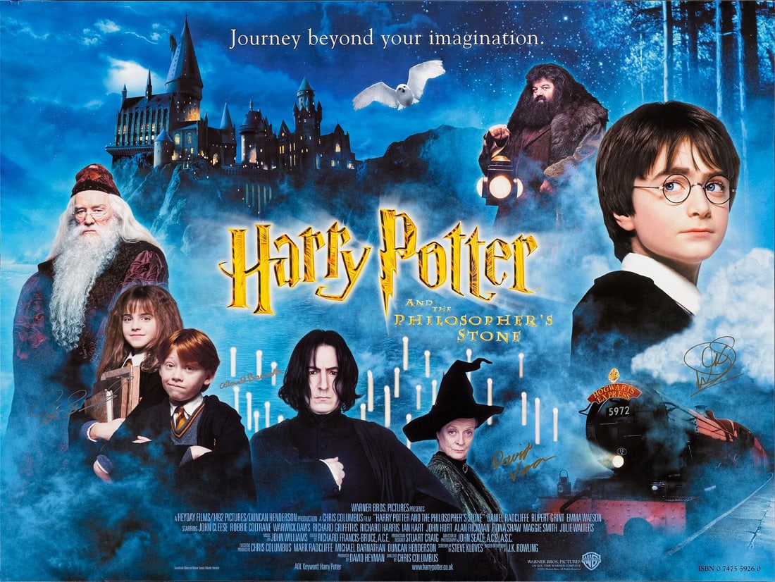 2077. HARRY POTTER AND THE PHILOSOPHER'S STONE (2001) - Cast-Autographed Poster (1 of 1)