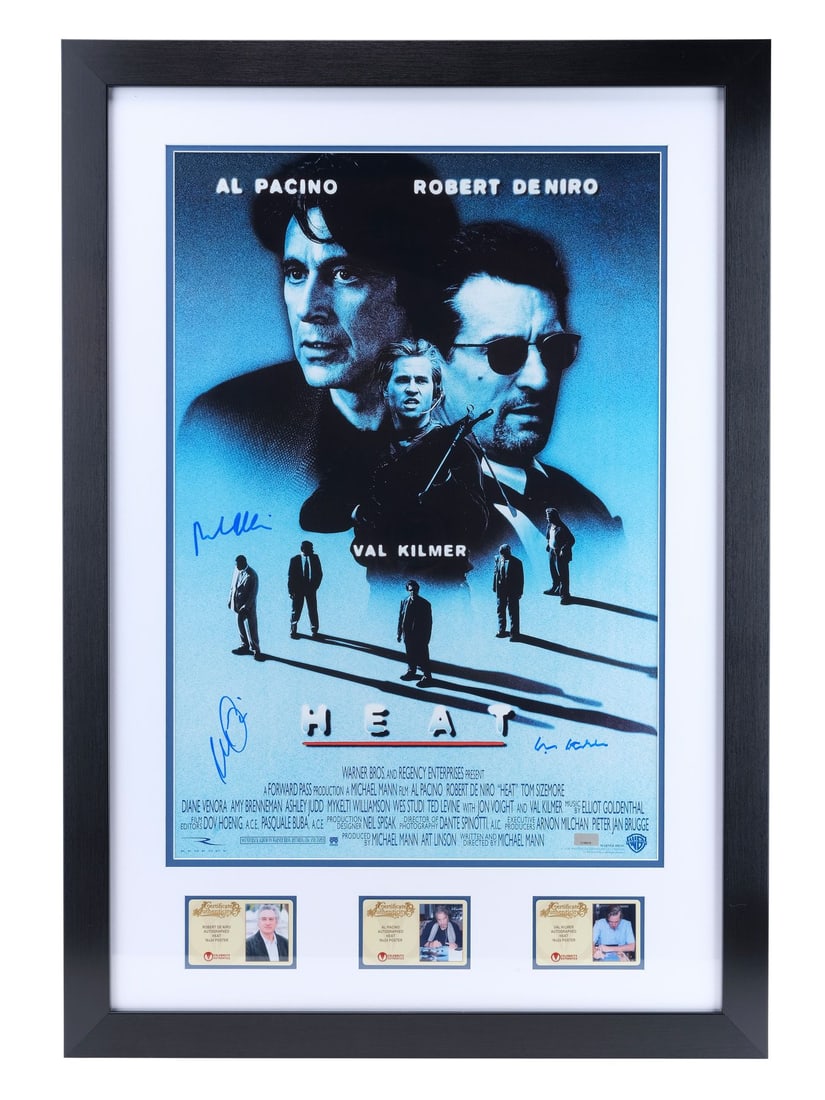 2082. HEAT (1995) - Key Cast-Autographed Framed Poster: B