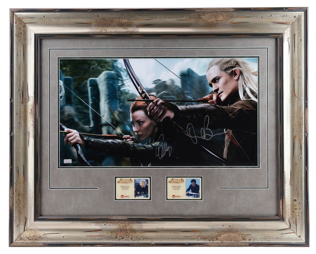 2085. THE HOBBIT: THE DESOLATION OF SMAUG (2013) - Orlando Bloom and Evangeline Lilly-Autographed: B