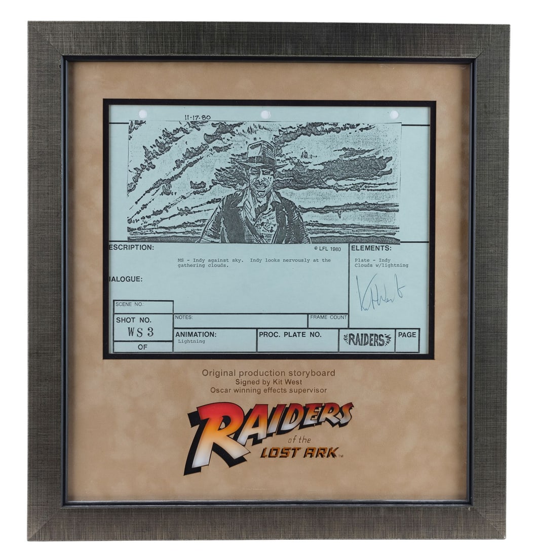 2090. INDIANA JONES AND THE RAIDERS OF THE LOST ARK (1981) - Kit West-Autographed Framed Printed: B