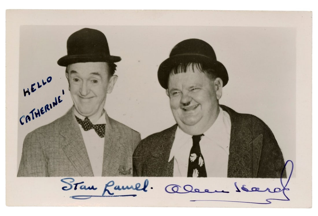2102. LAUREL AND HARDY - Planet Hollywood Collection: Stan Laurel and Oliver Hardy-Autographed: B