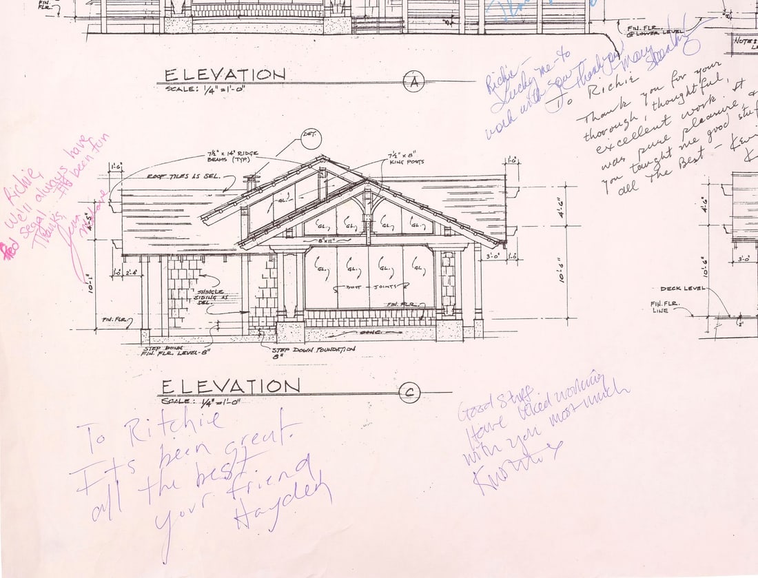 2104. LIFE AS A HOUSE (2001) - Key Cast-Autographed New Monroe House Blueprint: B