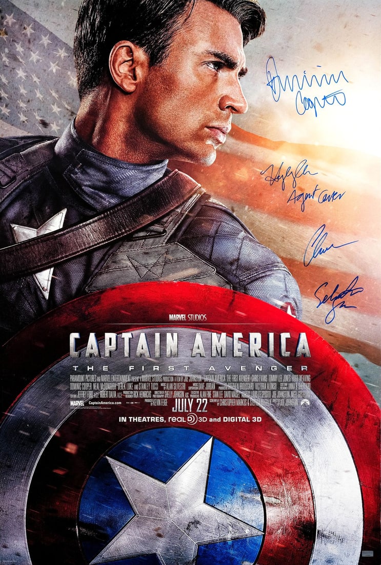 2113. CAPTAIN AMERICA: THE FIRST AVENGER (2011) - Chris Evans and Key Cast-Autographed One-Sheet: B