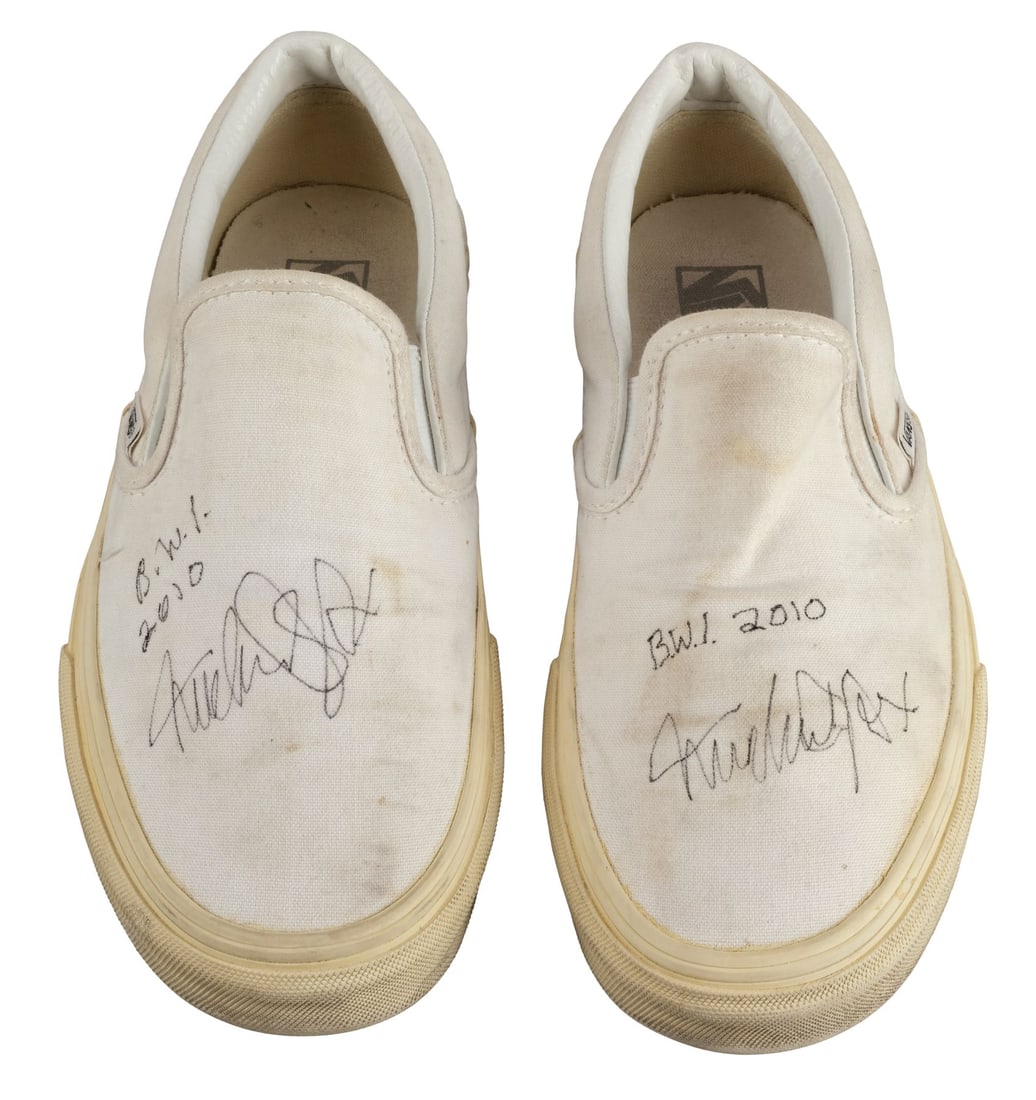 2120. MICHAEL J. FOX - Planet Hollywood Collection: Pair of Michael J. Fox-Autographed Shoes: B