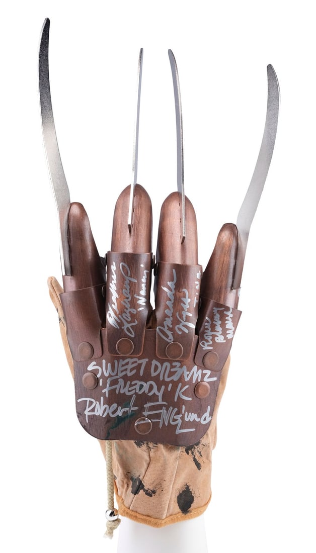 2127. A NIGHTMARE ON ELM STREET FRANCHISE (1984-PRESENT) - Key Cast-Autographed Freddy Krueger Glove: B