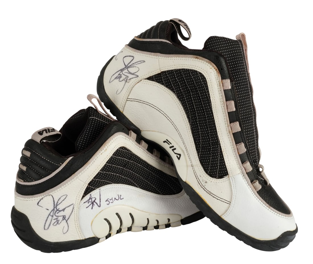 2129. NSYNC - Planet Hollywood Collection: Pair of Joey Fatone-Autographed FILA Sneakers: B