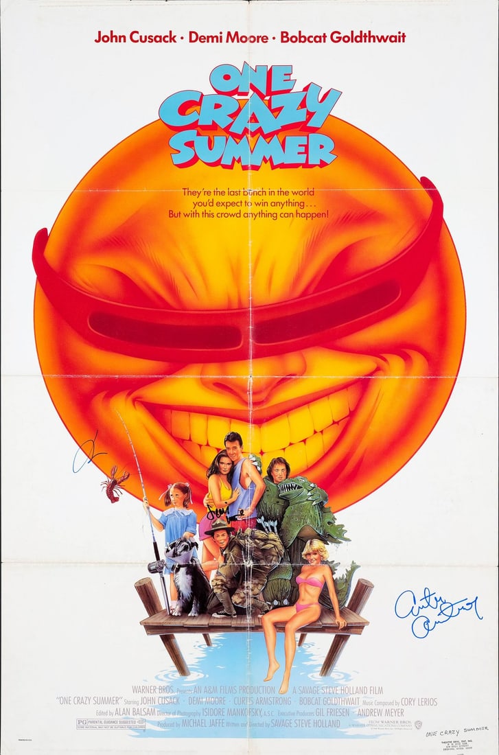 2131. ONE CRAZY SUMMER (1986) - John Cusack and Curtis Armstrong-Autographed Poster: B