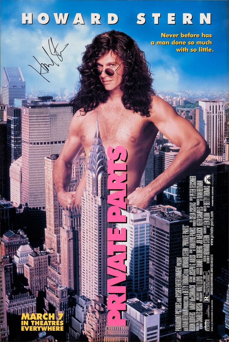 2135. PRIVATE PARTS (1997) - Howard Stern-Autographed One-Sheet: B