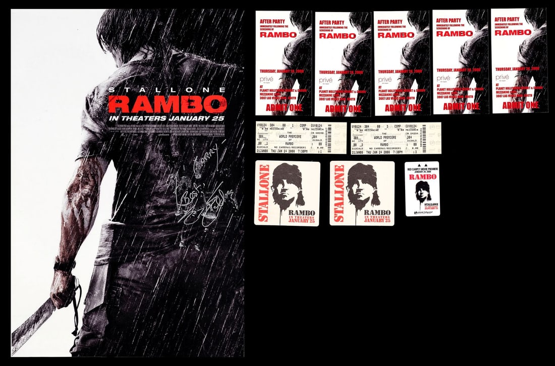 2141. RAMBO (2008) - Sylvester Stallone-Autographed Poster and Ephemera: B