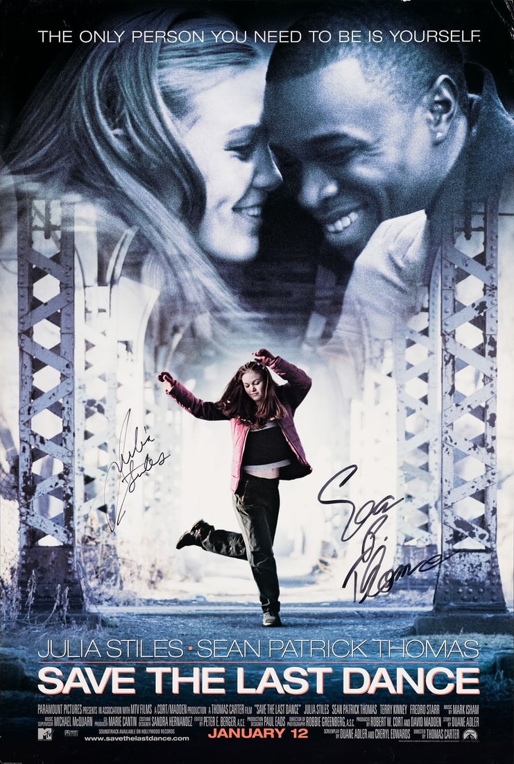 2147. SAVE THE LAST DANCE (2001) - Julia Stiles and Sean Patrick Thomas-Autographed One-Sheet: B