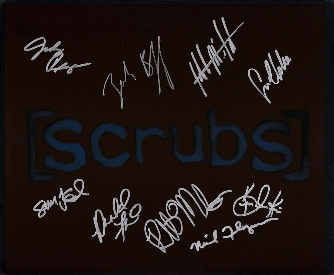 2149. SCRUBS (T.V. SERIES, 2001 - 2010) - Key Cast-Autographed Season 5 Title Logo X-Ray: B