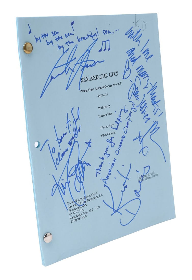 2152. SEX AND THE CITY (T.V. SERIES, 1998-2004) - Cast-Autographed "What Goes Around, Comes Around": B
