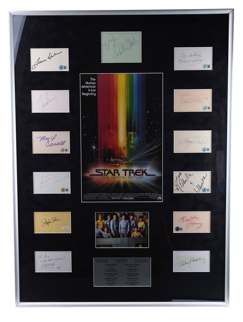 2159. STAR TREK: THE MOTION PICTURE (1979) - Poster with Cast Autographs in a Display: B
