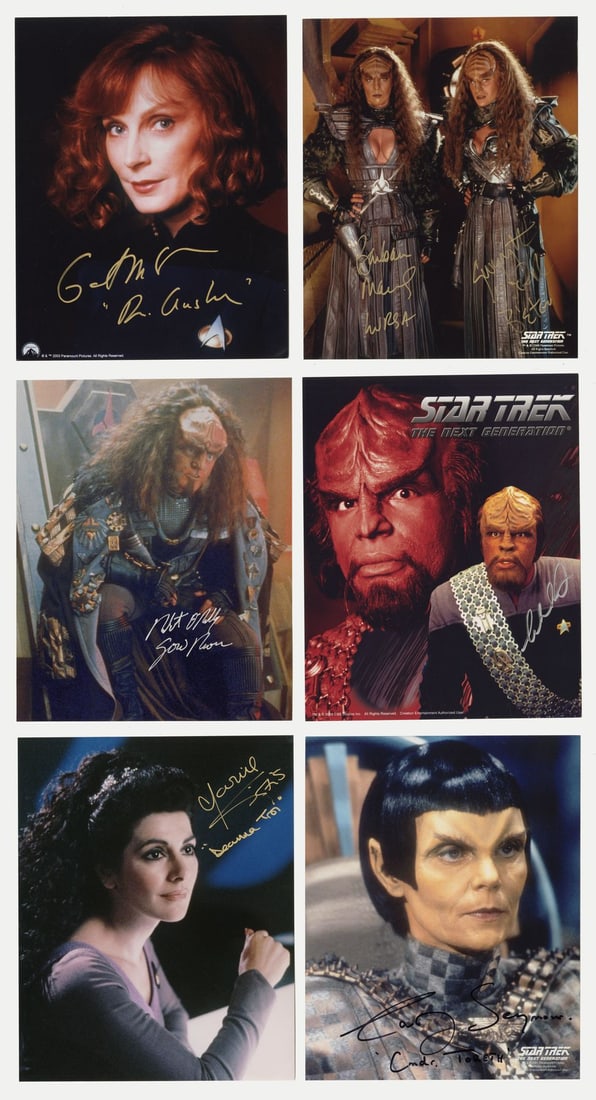 2177. STAR TREK: THE NEXT GENERATION (T.V. SERIES, 1987 - 1994) - Set of Six Cast-Autographed: B