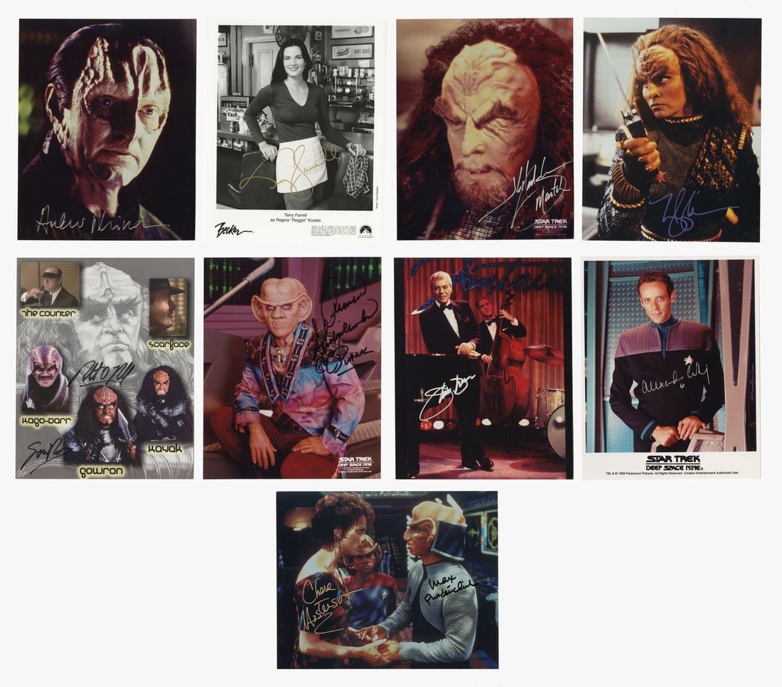 2185. STAR TREK: DEEP SPACE NINE (T.V. SERIES, 1993 - 1999) - Set of Nine Key Cast-Autographed: B