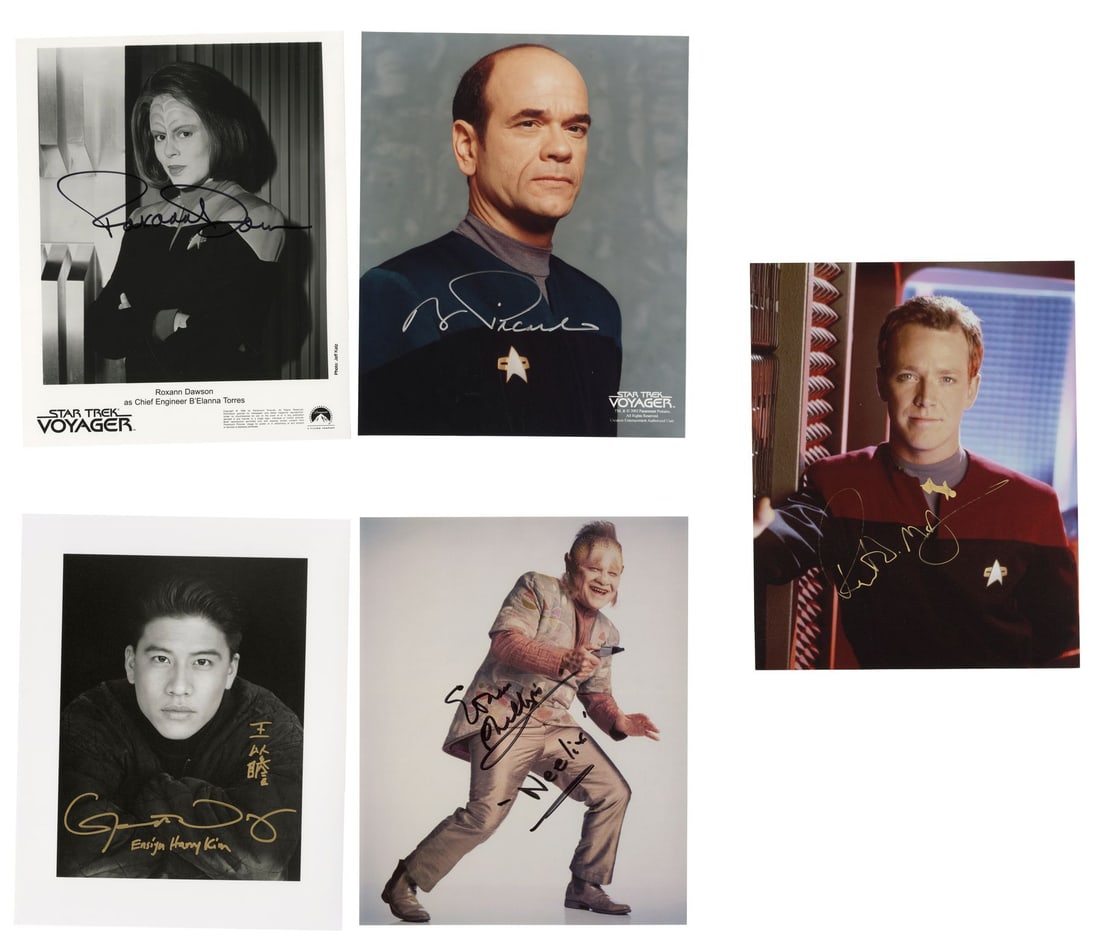 2192. STAR TREK: VOYAGER (T.V. SERIES, 1995 - 2001) - Set of Five Cast-Autographed Promotional: B