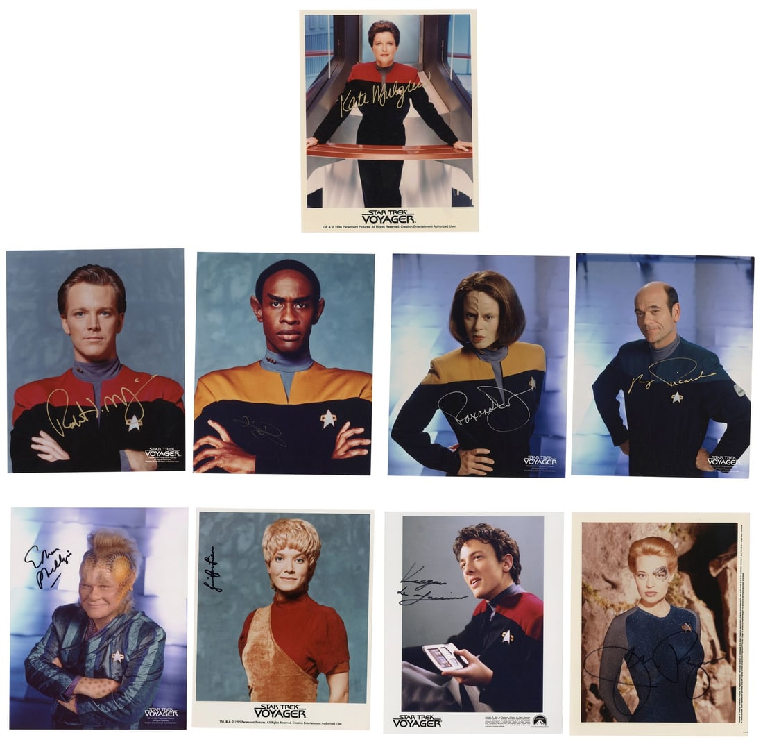 2193. STAR TREK: VOYAGER (T.V. SERIES, 1995 - 2001) - Set of Nine Key Cast-Autographed Photos: B