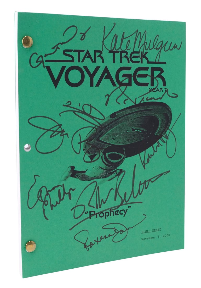 2196. STAR TREK: VOYAGER (T.V. SERIES, 1995 - 2001) - Cast-Autographed "Prophecy" Episode Script (1 of 3)