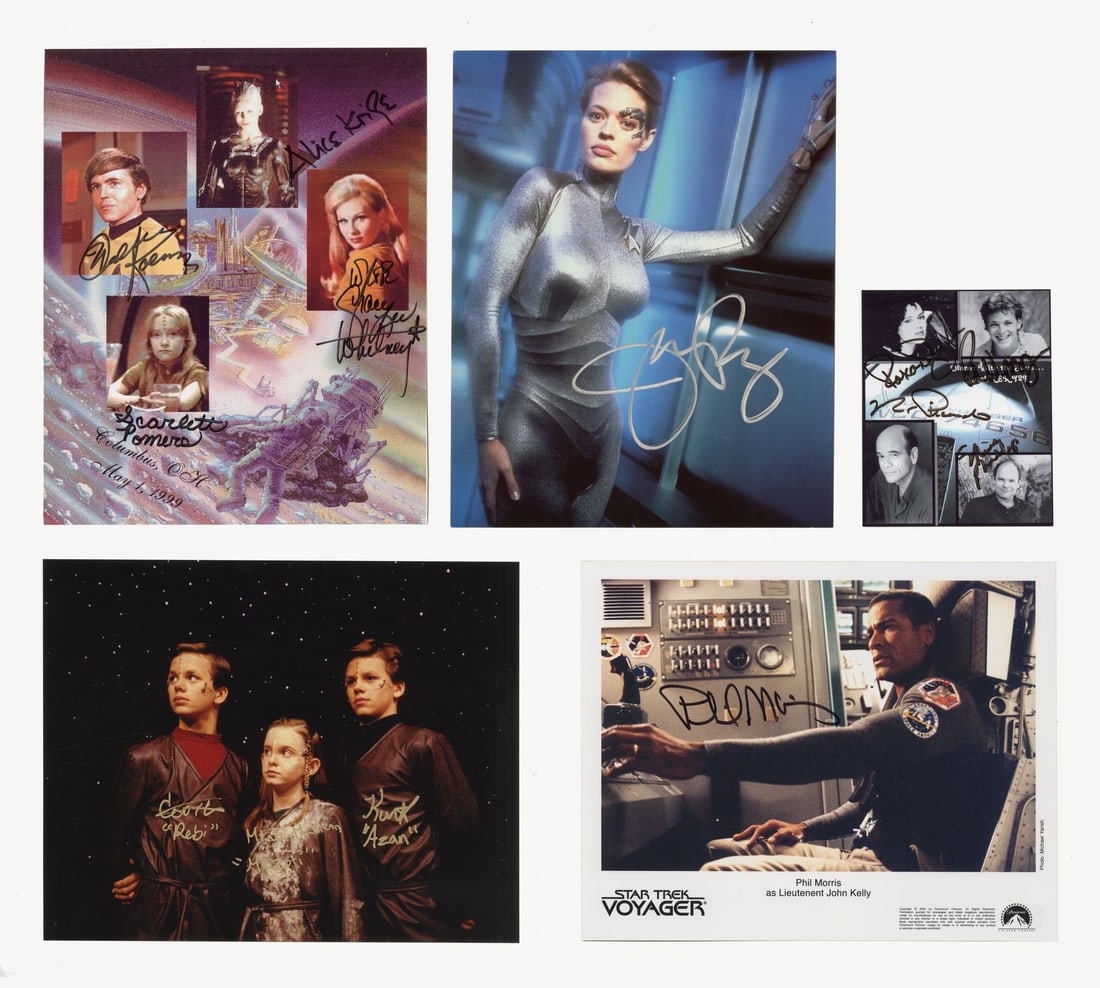 2198. STAR TREK: VARIOUS PRODUCTIONS - Set of Five Cast-Autographed Photos: B