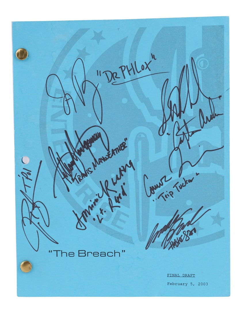 2200. STAR TREK: ENTERPRISE (T.V. SERIES, 2001 - 2005) - Cast-Autographed Bound "The Breach" Final: B