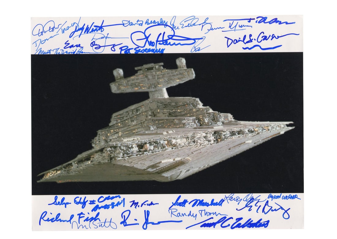2203. STAR WARS - ALL ITEMS - ILM Star Destroyer Crew-Autographed Still: B