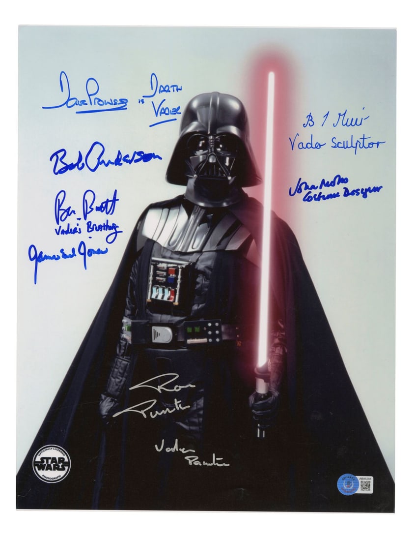 2209. STAR WARS - ALL ITEMS - Stunt Cast and Crew-Autographed Still of Darth Vader: B