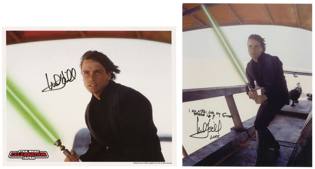2226. STAR WARS: RETURN OF THE JEDI (1983) - Pair of Mark Hamill-Autographed Luke Skywalker Stills: B