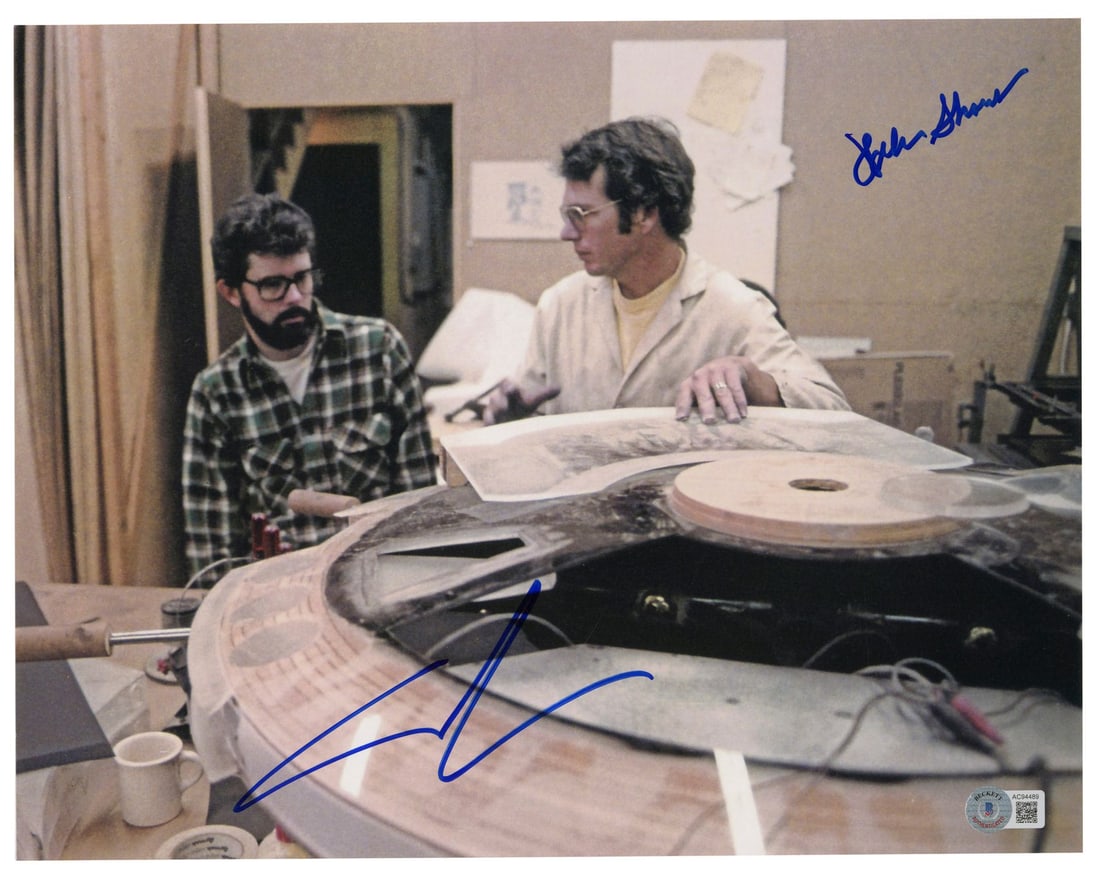 2229. INDUSTRIAL LIGHT & MAGIC (ILM) - George Lucas and William Shourt-Autographed Still: B