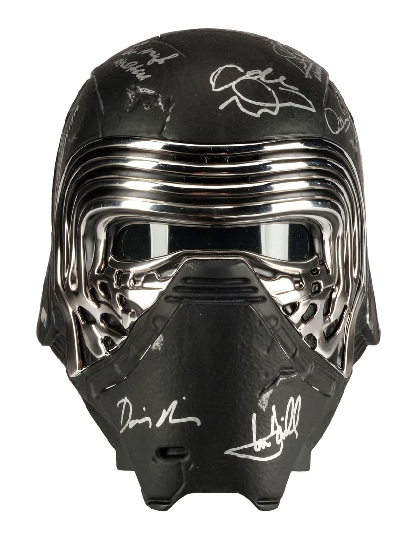 2232. STAR WARS: THE FORCE AWAKENS (2015) - Key Cast and Crew-Autographed Kylo Ren's Helmet Replica: B