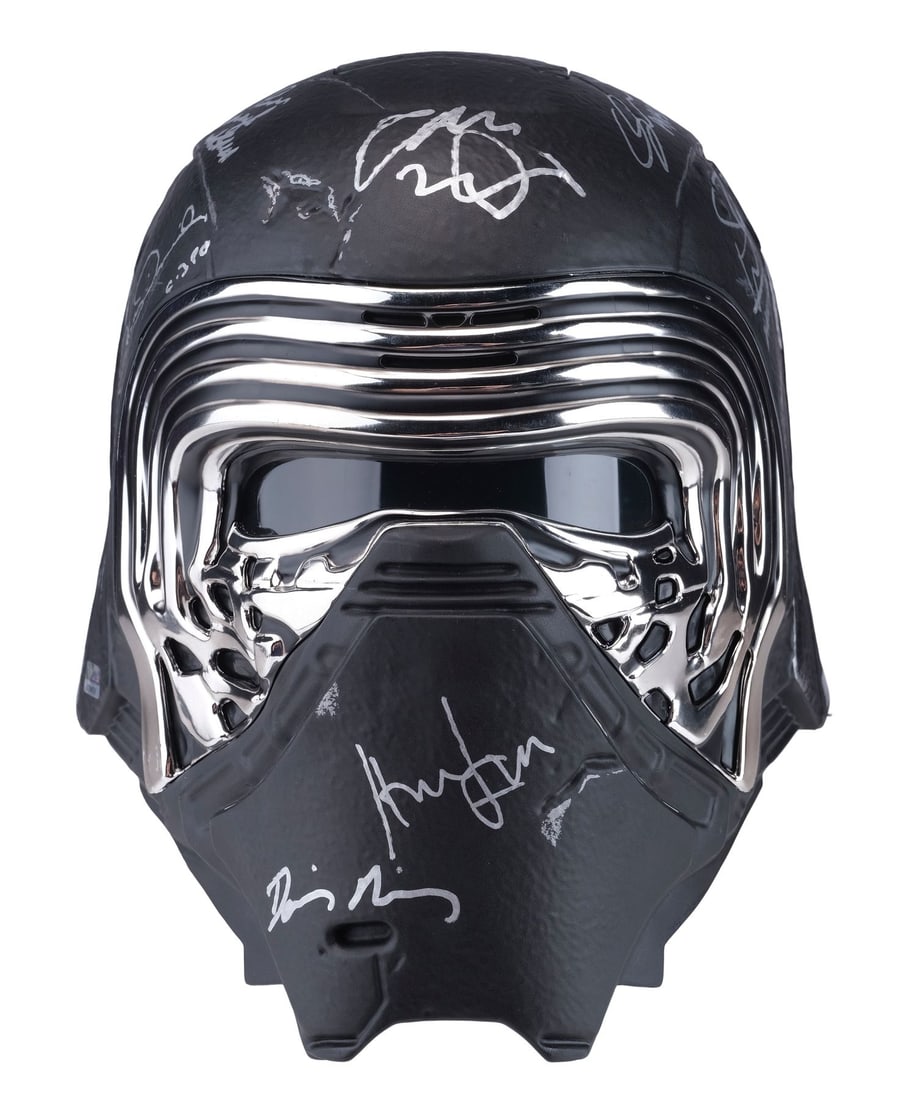 2233. STAR WARS: THE FORCE AWAKENS (2015) - Key Cast-Autographed Black Series Hasbro Kylo Ren Helmet: B