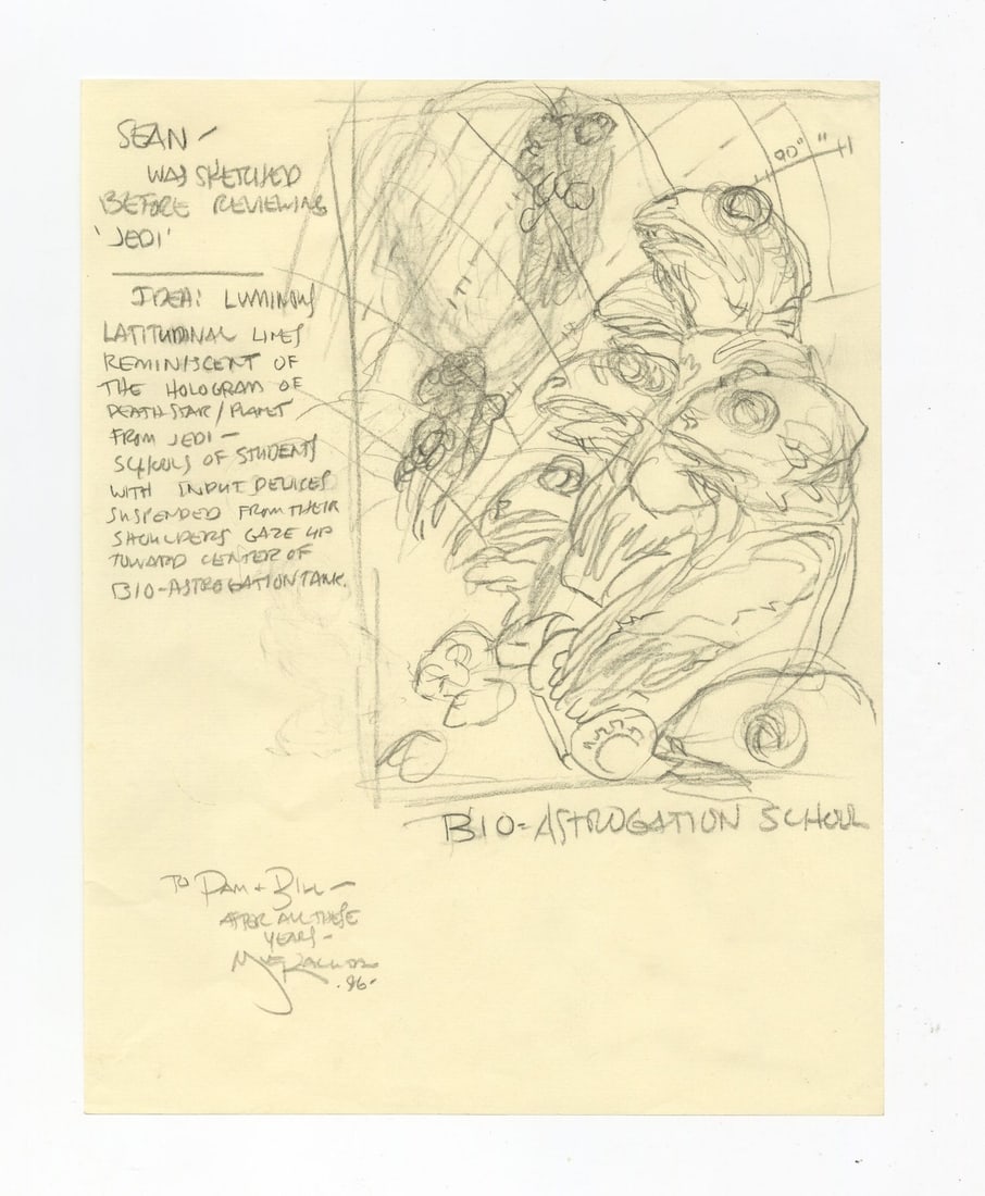 2241. STAR WARS TOYS - William Plumb Collection: Hand-Drawn Michael Kaluta Mon Calamari Trading Card: B