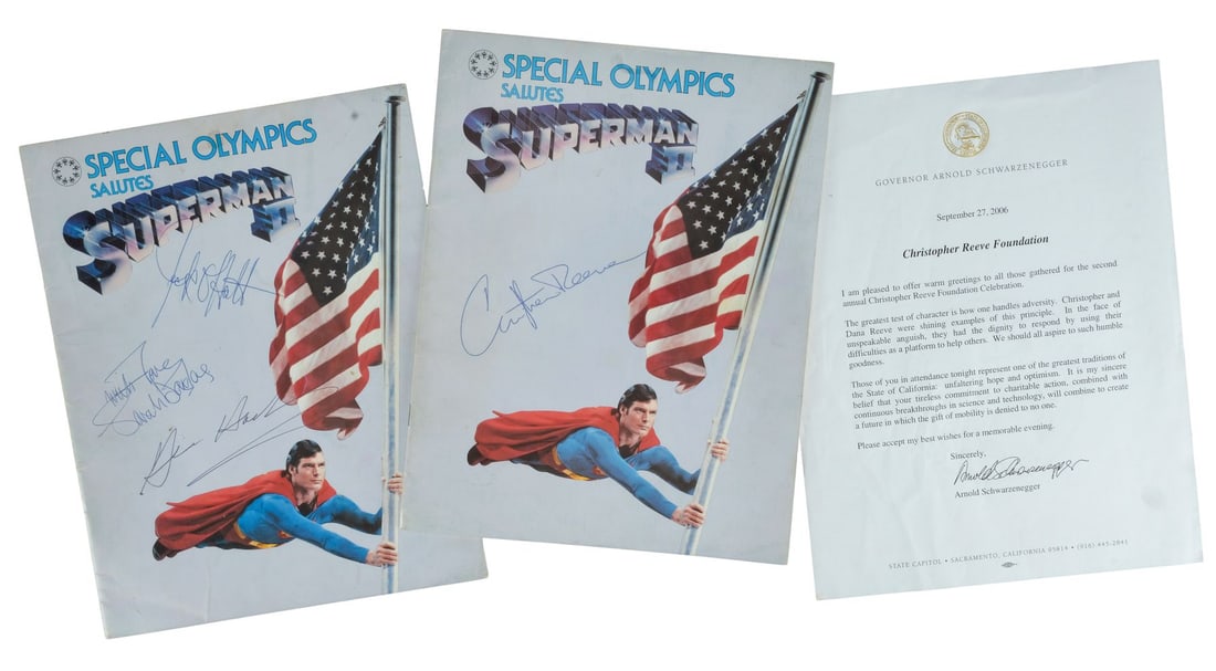 2252. SUPERMAN II (1980) - Pair of Cast-Autographed Special Olympics Benefit Screening Programs with: B
