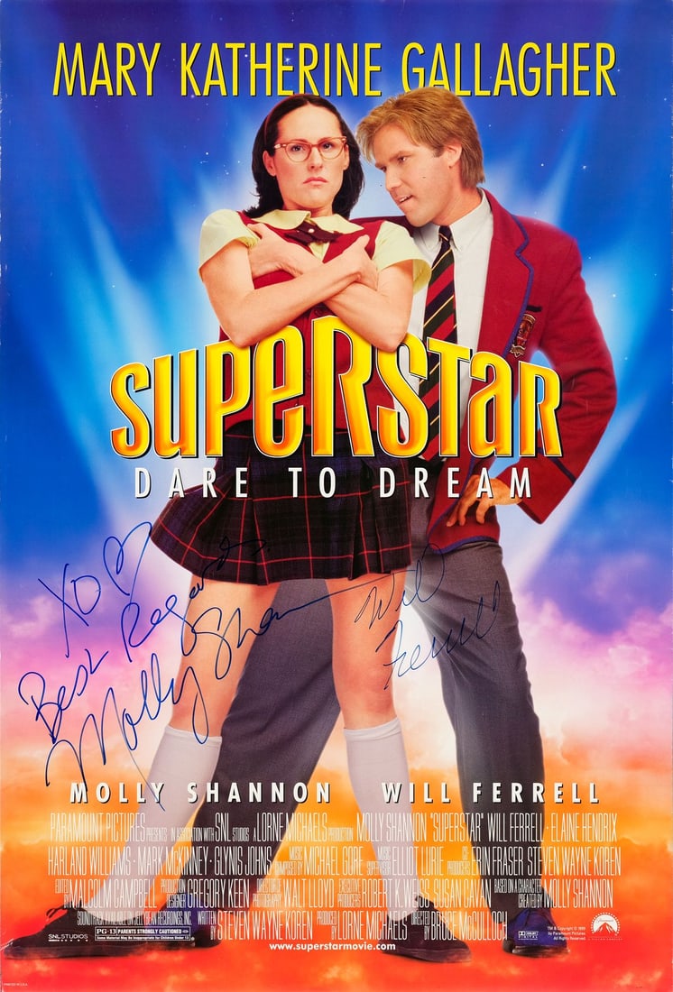 2254. SUPERSTAR (1999) - Molly Shannon and Will Ferrell-Autographed One-Sheet Poster: B