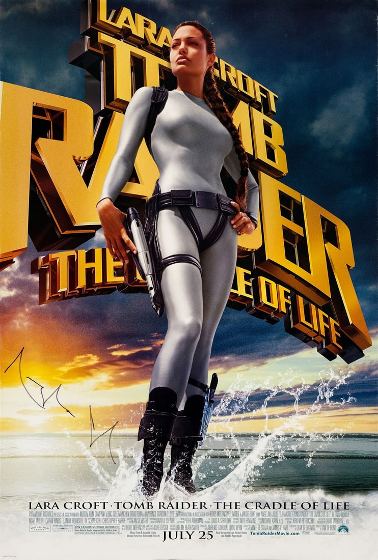 2262. LARA CROFT: TOMB RAIDER - THE CRADLE OF LIFE (2003) - Angelina Jolie-Autographed One-Sheet: B