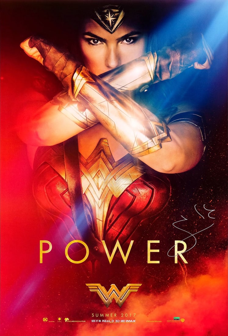 2280. WONDER WOMAN (2017) - Gal Gadot-Autographed One-Sheet: B
