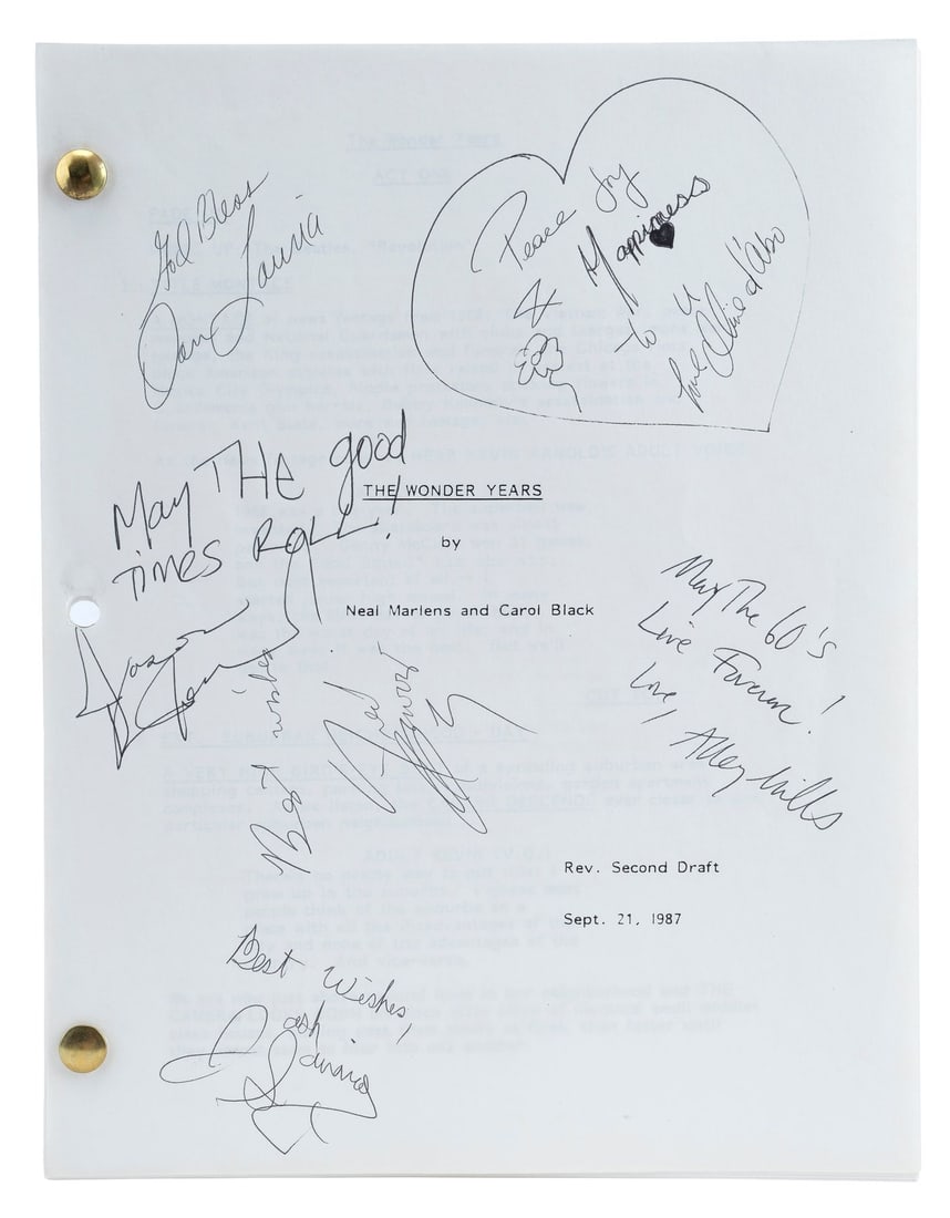 2282. THE WONDER YEARS (1988-1993) - Cast-Autographed Bound Second Draft Production Script (1 of 2)