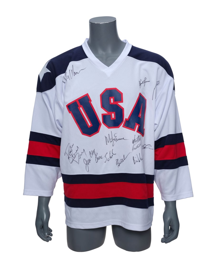 2306. MIRACLE (2004) - Team USA Players and Cast-Autographed Team USA Jersey Replica: B