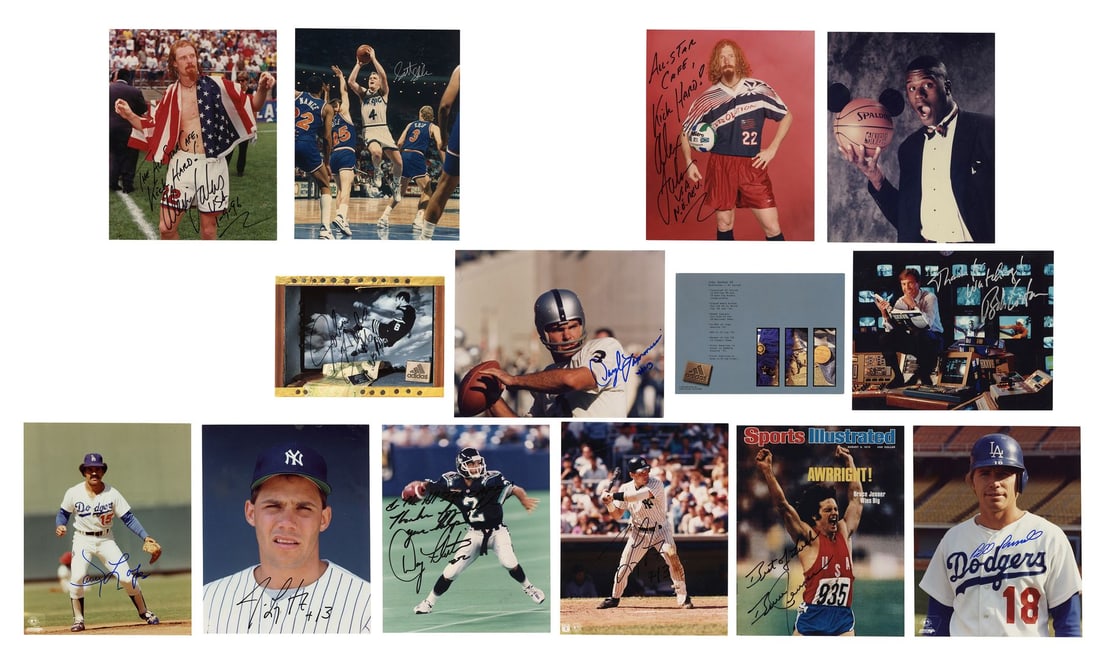2313. SPORTS MEMORABILIA - Planet Hollywood Collection: Set of 13 Autographed Photographs, Promo: B
