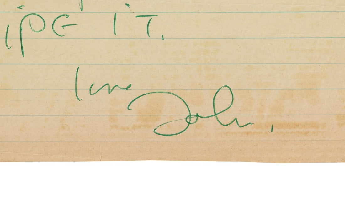 JOHN LENNON - John Lennon-Handwritten Letter to Apple Records Producer Al Steckler Regarding the (1 of 2)