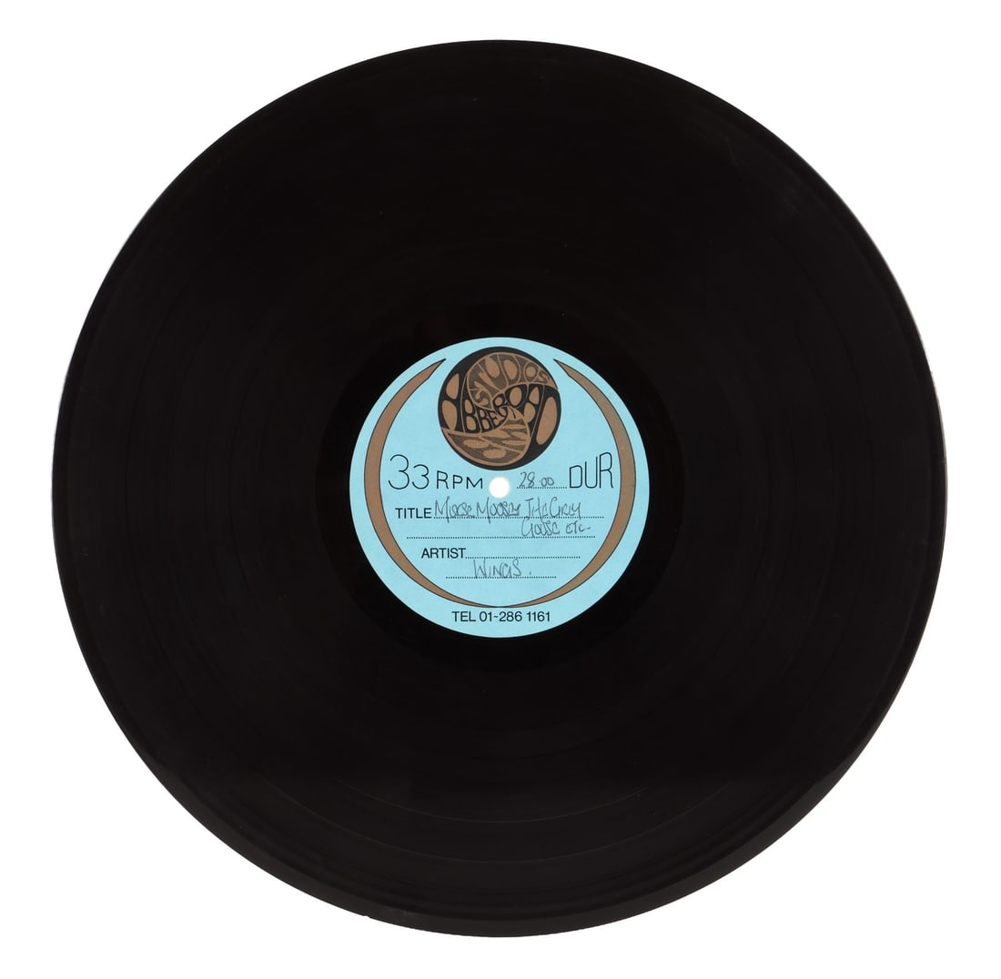 WINGS - Pair of London Town Album Abbey Road Studios Early Acetates: WINGS - Pair of London Town Album Abbey Road Studios Early Acetates A pair of single-sided acetates on the Abbey Road label for the Paul McCartney and Wings album London Town. London Town was the band